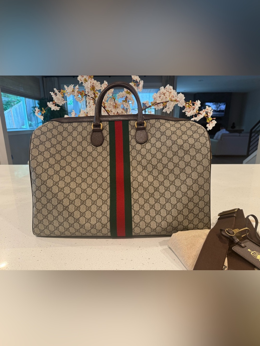 Gucci Ophidia GG Large Carry-On Duffle Beige/Ebony - Picture 2 of 10